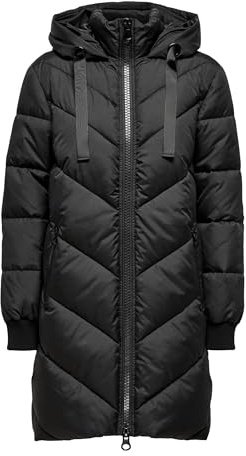 JDY Jdyskylar Otw Noos-Chaqueta con Capucha Acolchada, Negro, XS para Mujer