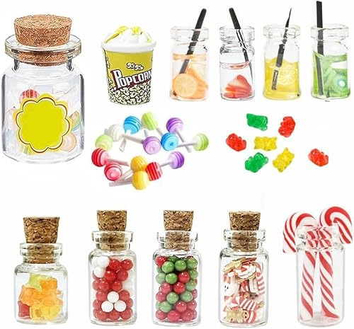 Accessoires de GNOME, marché de Noël 15 pièces Mini Bonbons de Noël et Ensembles de Boissons, Porte - Bonbons, E et 1: 12 Maison de poupée