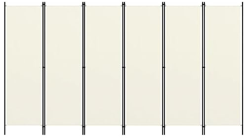Cosisti Biombo Separador de 6 Paneles, Biombo Divisor 300x180 cm, Separador de Ambientes Plegable, Decoración Elegante, Divisor de Habitaciones, Blanco