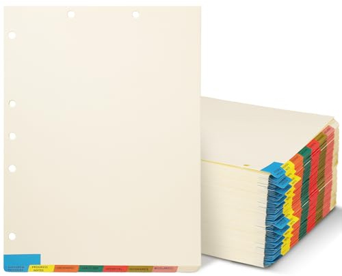 Resurhang 40 Sets Medical Chart Dividers with Tabs 8 Bottom Tab Index Set Blank Chart 8-1/2 x 11-3/8 Paper File Dividers Monthly Medical Folders Organizer for Doctor Nursing Patient