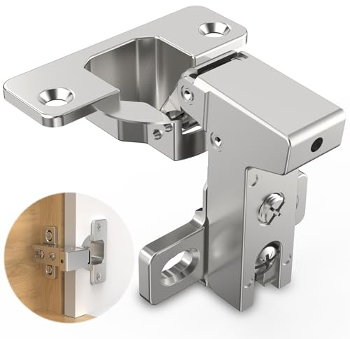 Chibery 4 Pack Face Frame Inset Cabinet Hinges, Soft Close 105° Insert Concealed Cabinet, Slide on Plate, Smooth Slow Self Closing Silent Hardware, 3D Heavy Duty for Blind Corner, Kitchen, Cupboard