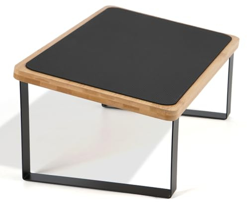 Poggiapiedi sotto la scrivania, poggiapiedi ergonomico in legno e metallo, poggiapiedi per alleviare gambe, ginocchia e schiena, poggiapiedi, ideale per casa e ufficio