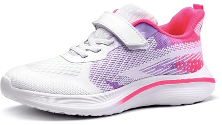 Moyagu Turnschuhe Mädchen Sportschuhe Mädchen Turnschuhe Jungen Laufschuhe Mesh Atmungsaktiv Hallenschuhe Kinder Tennisschuhe Leicht Outdoor Fitness Sneaker Lila; 35EU
