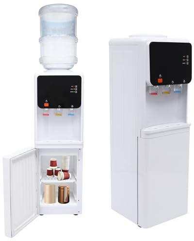 Elektrischer Wasserspender, 500W + 75W Desktop Water Dispenser Automat mit Kühlung, Kühler & Wasserspender für Trinkwasser, Trinkwasserspender für 4.5-18.9L