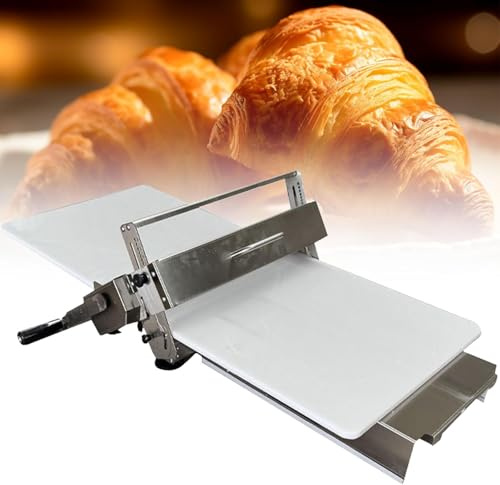 Croissant Dough Laminator,Commercial Dough Roller Sheeter,Dough Machine Thickness Adjustable, Stainless Steel,Table Top Croissants Fondant Pizza Pastry Sheeter Machine,Type400