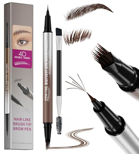 Erinde Lápiz de Cejas Microblading 2 en 1 Doble Punta, Punta Multi-Ramitas y Punta Precisa, Resistente al Agua, Cejas Naturales y Definidas, Larga Duración y Fácil Aplicación #03