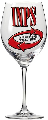 Bombo Bicchiere Pensione Divertente 270 ml con Kit Regalo – Calice in Vetro con Stampa Ironica + Tubo '10 Comandamenti della Pensione' + Salvagocce – Idea Regalo Originale Pensionamento Uomo Donna