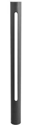 Lucande LED LED-utomhuslampa 'Tomas' (modern) i Svart av aluminium/grå zink (1 lamor, glödlampor ingår) - Väglampa, pollare, vägbelysning, sockellampa