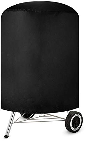 Ankier Barbecue Cover,Round BBQ Grill Cover Waterproof 210D Oxford Fabric BBQ Cover with Drawstring Cord Large 30 Inch (75 x 70cm - Black)