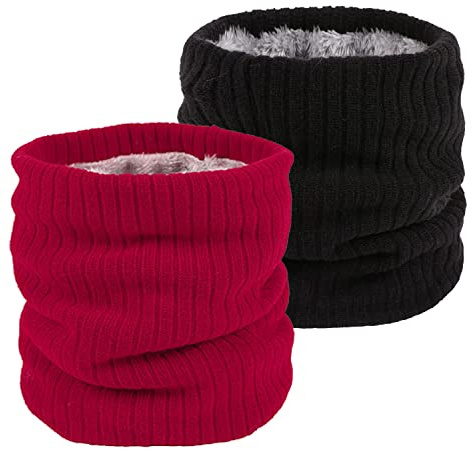 lifwimner Tour de Cou Echarpe Homme Gaiter Masque Cagoule Moto Cache-Cou Hiver Doublure Polaire Neck Warmer Snood 3 Pièces(NoirR)