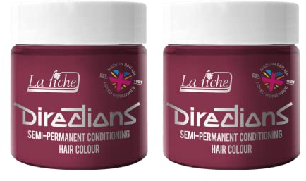 2 x La Riche Directions Semi-Permanent Hair Color 100ml Tub (Rose Red)