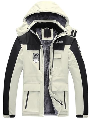 Kswlwccpp Herren Winterjacke, Große Größen 20000 mm Wasserdicht Gefüttert Skijacke Winterjacke 4Xl Winddicht Warm Winter Snowboardjacke Wanderjacke Atmungsaktiv Lang Wanderjacke Outdoor Jacken