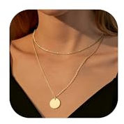 YADOCA Layered Kette Damen - 14K Vergoldete Halskette Damen Hypoallergene Goldkette mit Anhänger für Frauen und Mädchen