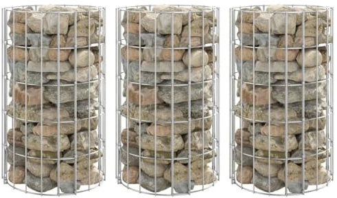 CBLDF Gabion - Camas elevadas circulares (3 unidades, acero galvanizado, 30 x 50 cm)