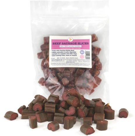 Premium British Beef Sausage Slices, Highly Palatable Treats, 250g
