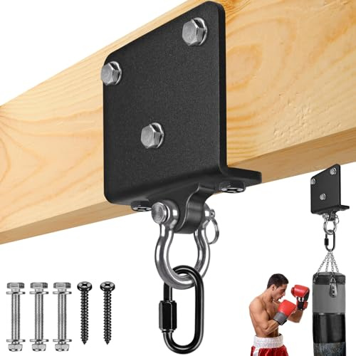 Dolibest Support de Sac de Frappe, Montage sur Poutre Support de Sac de Boxe, Kit de Suspension pour Sac à Dos avec Mousqueton pour l'entraînement de Muay Thai, 1000lbs