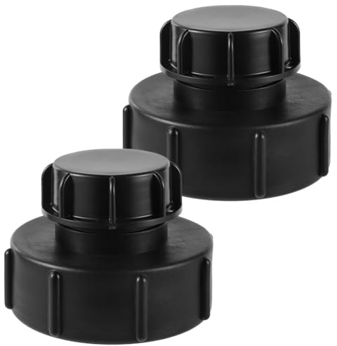 FOGWOWO ibc - Adaptador para depósito IBC, 2 unidades S100 x 8 para reducir rosca gruesa S60 x 6 con tapa de depósito S60, tapa de extremo, adaptador para manguera de jardín para tanque de agua