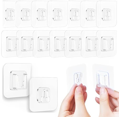 XYTAHDM 10 Paia Ganci da Parete Trasparenti Autoadesivi, Biadesivi, a Doppia Faccia, Multifunzionali per Camera da Letto, Cucina, Soggiorno, Bagno