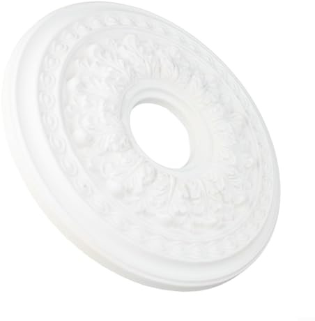Cloudpower Techo redondo de la roseta, cubierta de la luz de techo de la PU, cubierta decorativa de la lámpara de techo para la decoración del hogar Medallones del techo (35cm)