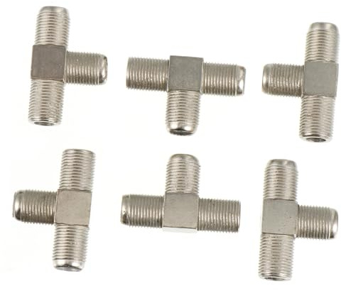 TOYZFRIENDY 10 pezzi Adattatore Splitter Femmina Vie in Lega di Zinco Nickelato Ripartitore Segnale Tv Coassiale per Antenna Video Vcr