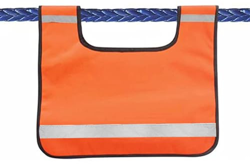 Smorzatore per fune di traino, coperta di sicurezza riflettente arancione con tasca, per cavi per verricello auto, per esterni, camion, veicoli e attrezzature da traino