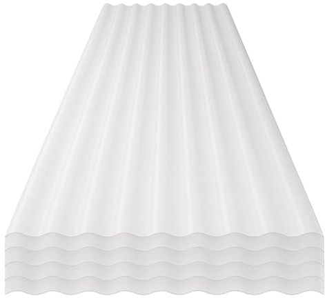 StormGuard Set da 5 lastre Ondulate in PVC – 90x200 cm Trasparente –- Pannello Tetto Impermeabile – Tetti di Verande, Carport