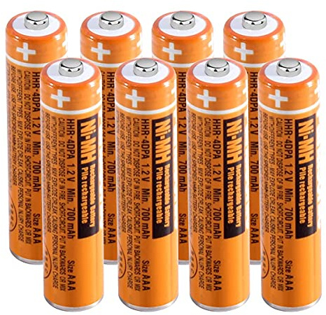 pingju NI-MH AAA Rechargeable Battery 1.2V 700mah 8-Pack HHR-4DPA AAA Batteries for Panasonic Cordless Phones, Remote Controls, Electronics Electronics