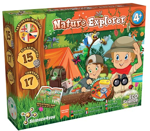 Science4you - Kit Esploratore per Bambini +4 Anni - Kit Avventura con +15 Attività e Esperimenti Scientifici: Formicaio, Bussola Bambini, Binoccolo per Bambini - Giochi Educativi per Bambini +4 Anni