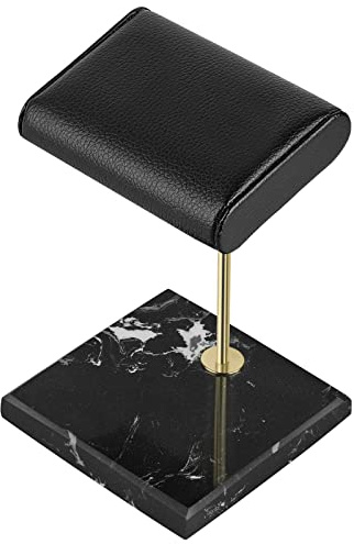 Linkidea Leather Watch Display Stand, Handcrafted Watch Holder with Marble Base, Watch organizer for Men and Women