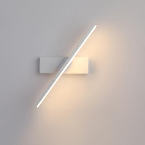 Applique Da Parete Interno LED 6W Bianco Caldo Luce Metallo Girevole Lampada Da Parete Moderno Decorazione Lampada A Muro Per Camera Da Letto Soggiorno Corridoio Scale, Faretto A Parete, Bianco