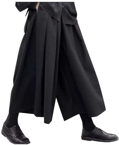 Hosen Herren Kendo Samurai Rock Hose Diablo-System Unregelmäßig Trousers Männer Trend Streetwear Sommer Baggy Casual Hose Japanischer Stil Samurai Hakama Herrenhose