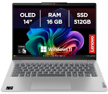 Lenovo IdeaPad Slim 5x Notebook Copilot+PC 14’’ WUXGA OLED (1920x1200), Snapdragon X Plus X1P-42-100, Grafica Qualcomm Adreno GPU Integrata, RAM 16GB, 512GB SSD, Windows 11 Home, Cloud Grey