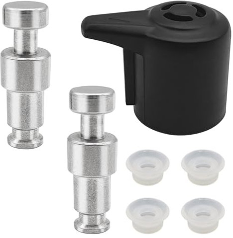 Steam Release Valve, with 2 Pcs Float Valve Seal + 4 Sealer Gasket Universal Pressure Valve Replacement Parts for Instant Pot 3, 5, 6, 8 Qt, Steam Release Accessory for Electric Pressure Cooker