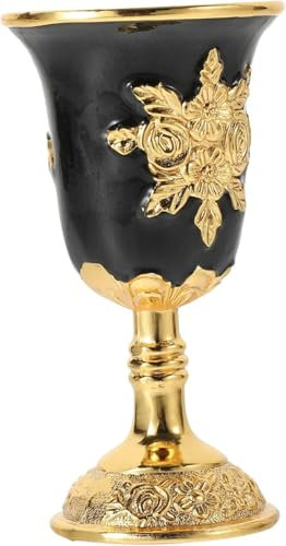 OUUOYSD Copa de latón, cáliz, Copa de Vino Tinto, cáliz, Copa, Recipiente for Vino, Copa en Relieve, multifunción(Schwarz)
