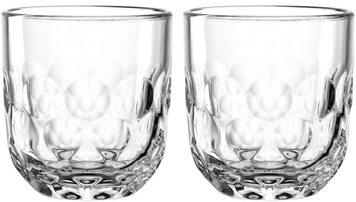 LEONARDO HOME GOCCE Kaffeeglas • 6 Stück • 6 Kaffeebecher • Cappuccinoglas für Siebträger • Spülmaschinengeeignet • Tropfenstruktur • Transparent • Klares Design • Cappuccinobecher • 220 ml • 055182