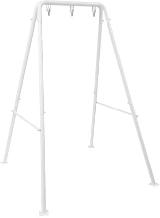 Estructura de columpio para sillón colgante, estructura mecedora doble, columpio infantil, columpio nido, capacidad de carga para jardín, balcón, terraza, interior y exterior (blanco)