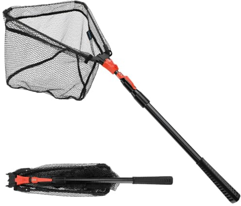 SAN LIKE Red de Pesca de 180 cm, Red de Nailon Duradera, Accesorio de Pesca para Adultos