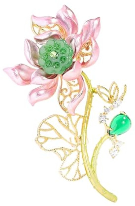 Snygg vattenliljor blomstift för kvinnor lyxig droppolja hantverk mångsidig modeaccessoar hennes kvinnors vattenliljor brosch