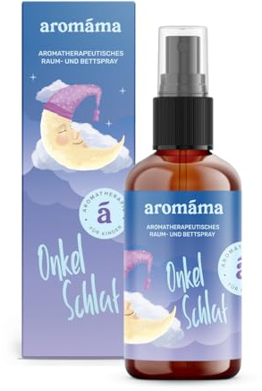 aromáma Sleepy Moon - Spray per aromaterapia, per camera da letto e lavanderia, profumo con lavanda, maggiorana, rosalina e oli essenziali di pino, spray naturale per ambienti e profumo per un sonno