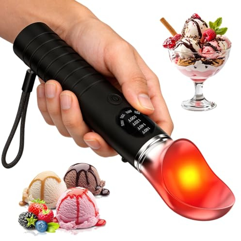 Paletta per gelato riscaldata, paletta per gelato elettrica ricaricabile con 4 marce, Paletta Elettrica per Gelato, Riscaldato Elettrico per Ghiaccio con impermeabilità IP67 per gelato duro