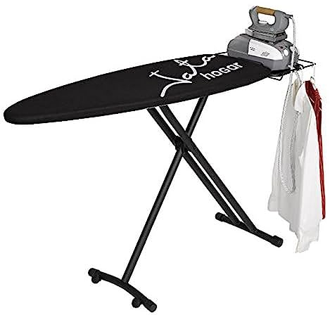 JATA HOGAR TP550 - Tabla de Planchar Plegable, Medidas: 130 x 47 cm, Estructura Termocalada, Antideslizante, Funda 100% Algodón, Reposa Planchas, Varias Alturas, Fabricación europea