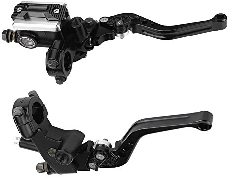 Qiilu 1 Paar 7/8 Universal Motorrad Hauptbremszylinderhebel,Bremszylinder Kupplungshebel Bremshebel Bremspumpe