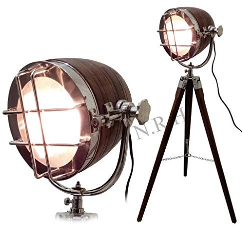 Lámpara de pie con trípode de diseño vintage náutico con soporte