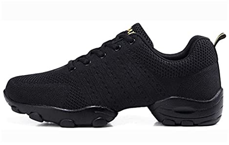 Chaussure De Jazz pour Hommes, Chaussures De Danse De Salle De Bal Respirantes Chaussures Latines en Cuir,Noir,44 EU
