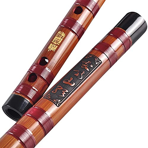 HTian Kinesisk raffinerad Dizi tvärgående flöjt klarinett bitter bambuflöjt professionell vuxen spelar bas musikinstrument - C, D, E, F, G tune (färg: F)