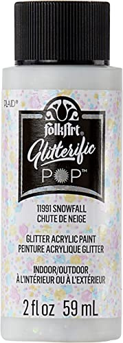 Folkart Glitterific Pop Acrylic Paint 2oz-Snowfall -FAGP2OZ-11991