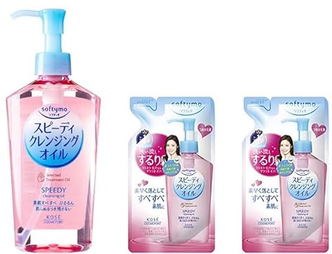 mussor Kose Softymo Speedy Cleansing Oil 7.77floz(230ml) Pump + 6.76floz(200ml) Refill Pack Of 2