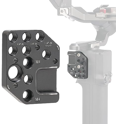 Montage der seitlichen Verlängerungsplatte für DJI RS2/Ronin S/SC/RSC2, OUZRTG Stabilisator Verlängerungsplatte mit 1/4 3/8 Gewindebohrungen Cold Shoe Mount