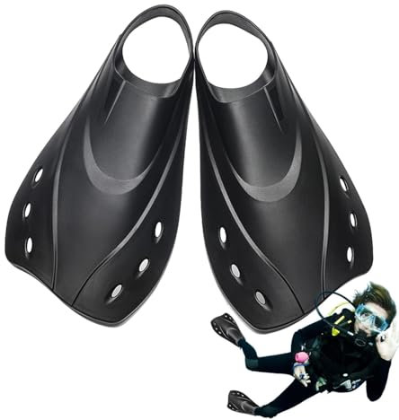 Bequeme Tauchflossen, kurze Schwimmflossen, Schwimmtrainingsflossen, bequeme Schwimmflosse, professionelles ergonomisches Tauchzubehör für Erwachsene, Training