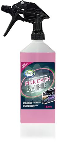 JOVS Pink Dashboard Shine Spray 1L - Cherry Fragrance | Ultimate Cleaner for Car Dashboards | Interior Plastic Restorer | Professional Grade with Refreshing Scent | Silicone Based Formula.